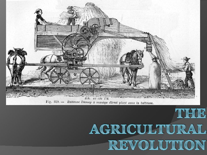 THE AGRICULTURAL REVOLUTION 