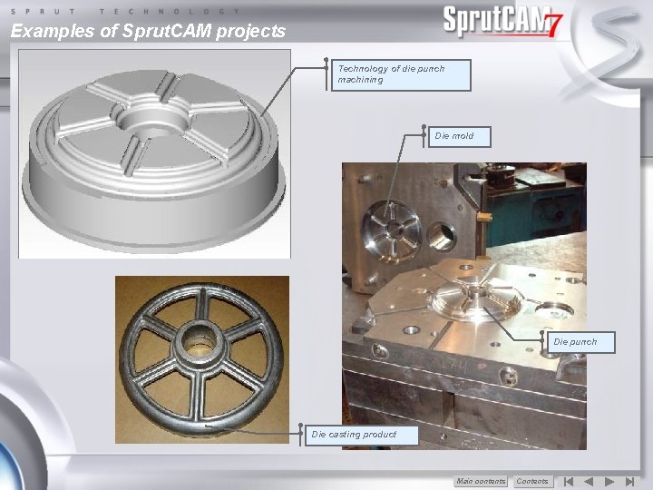 Examples of Sprut. CAM projects Technology of die punch machining Die mold Die punch