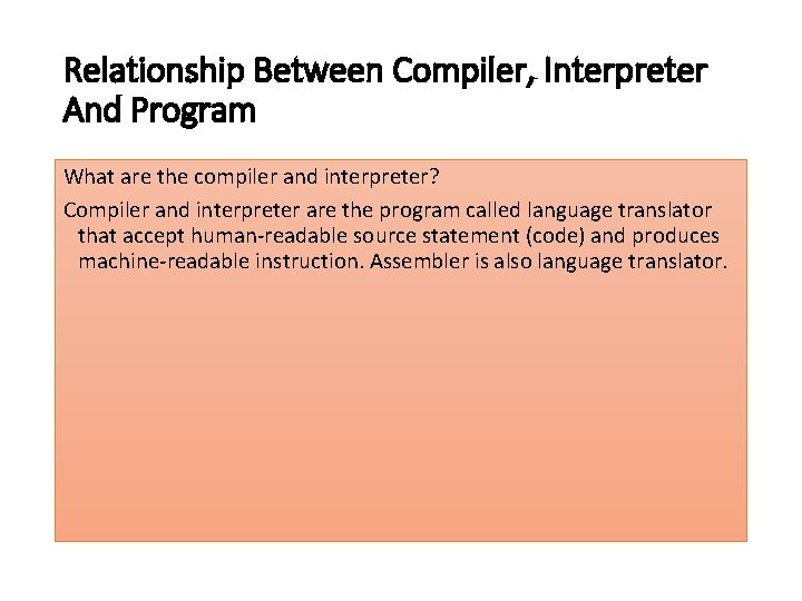 Relationship Between Compiler, Interpreter And Program What are the compiler and interpreter? Compiler and Relationship Between Compiler, Interpreter And Program What are the compiler and interpreter? Compiler and