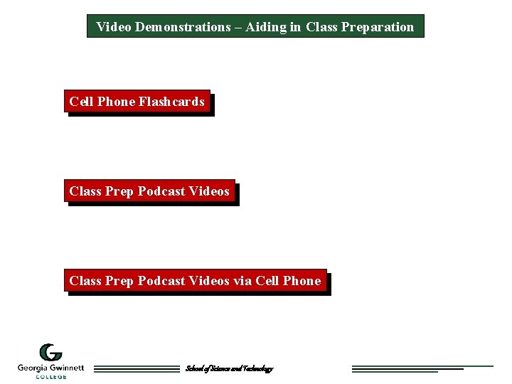 Video Demonstrations – Aiding in Class Preparation Cell Phone Flashcards Class Prep Podcast Videos