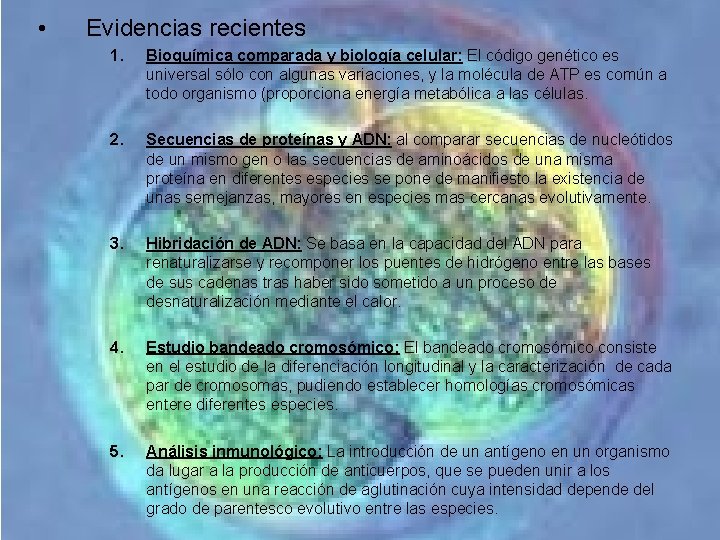 • Evidencias recientes 1. Bioquímica comparada y biología celular: El código genético es • Evidencias recientes 1. Bioquímica comparada y biología celular: El código genético es