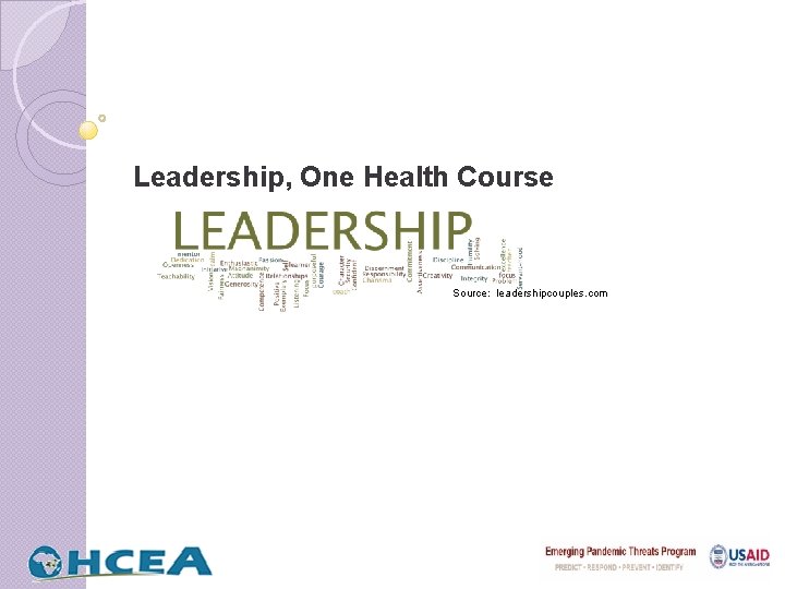 Leadership, One Health Course Source: leadershipcouples. com 