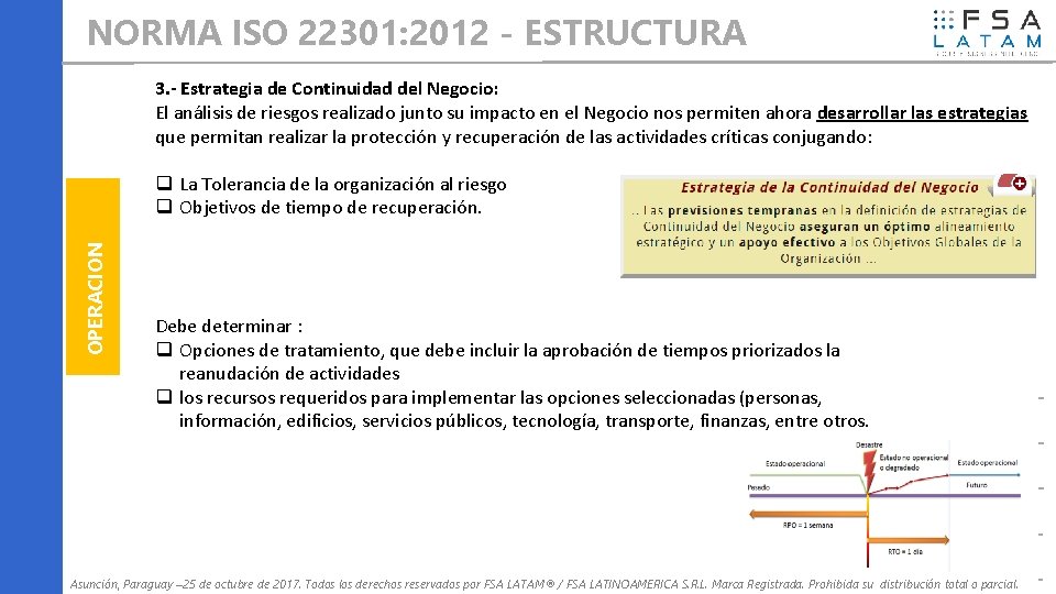 NORMA ISO 22301: 2012 - ESTRUCTURA 3. - Estrategia de Continuidad del Negocio: El