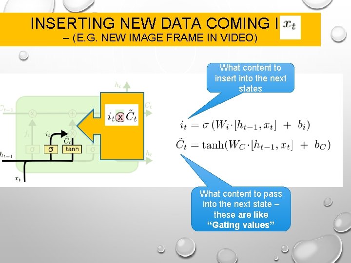 INSERTING NEW DATA COMING IN -- (E. G. NEW IMAGE FRAME IN VIDEO) What
