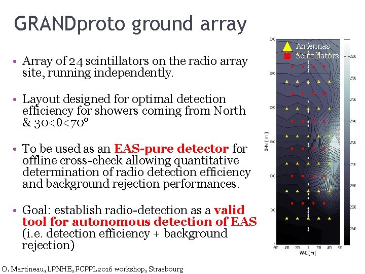 GRANDproto ground array • Array of 24 scintillators on the radio array site, running GRANDproto ground array • Array of 24 scintillators on the radio array site, running