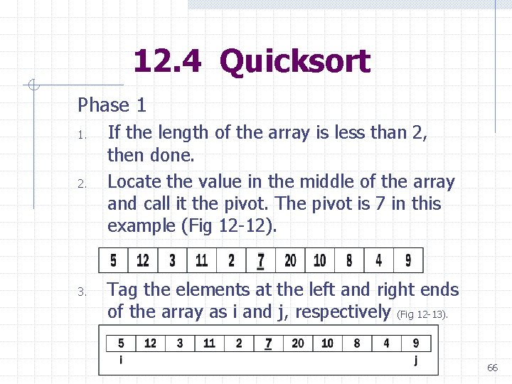 12. 4 Quicksort Phase 1 1. 2. 3. If the length of the array 12. 4 Quicksort Phase 1 1. 2. 3. If the length of the array