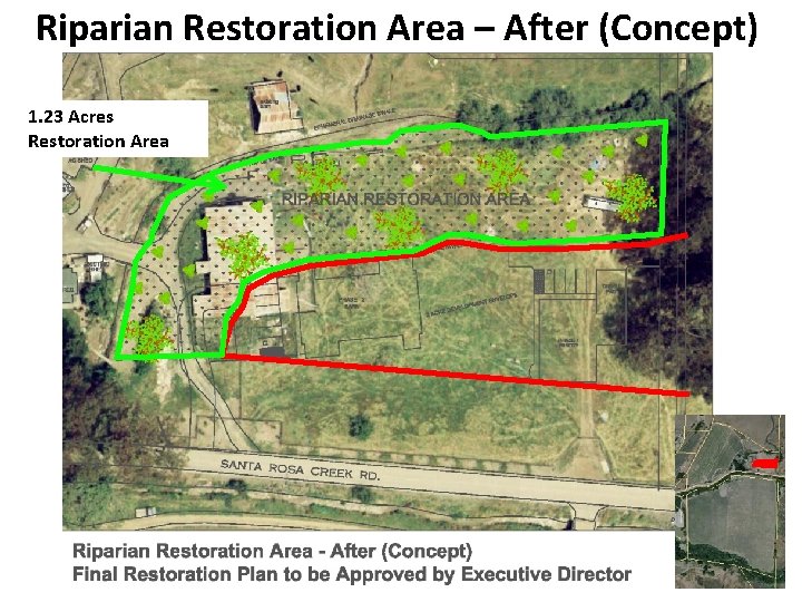 Riparian Restoration Area – After (Concept) 1. 23 Acres Restoration Area 13 