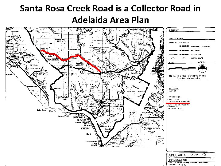 Santa Rosa Creek Road is a Collector Road in Adelaida Area Plan 32 