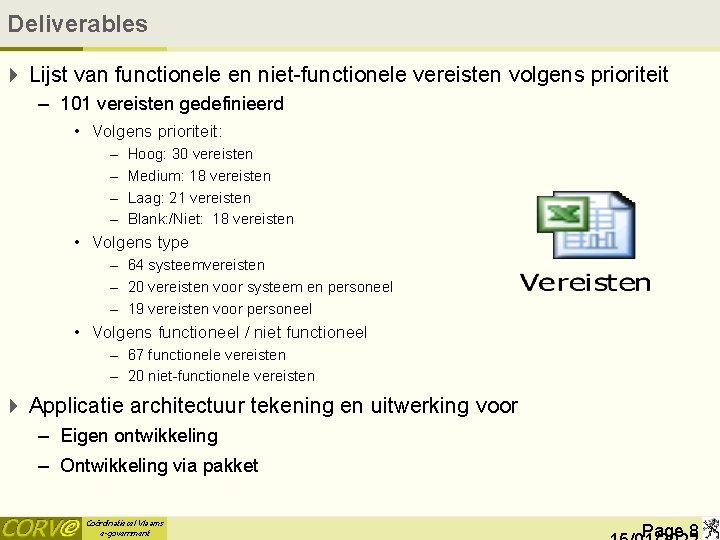 Deliverables 4 Lijst van functionele en niet-functionele vereisten volgens prioriteit – 101 vereisten gedefinieerd