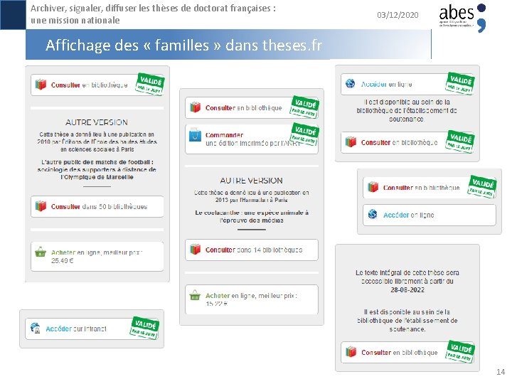 Archiver, signaler, diffuser les thèses de doctorat françaises : une mission nationale 03/12/2020 Affichage