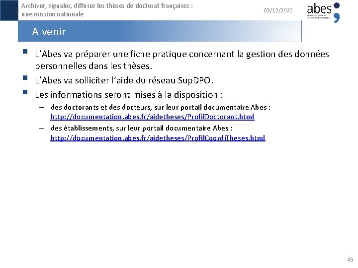 Archiver, signaler, diffuser les thèses de doctorat françaises : une mission nationale 03/12/2020 A