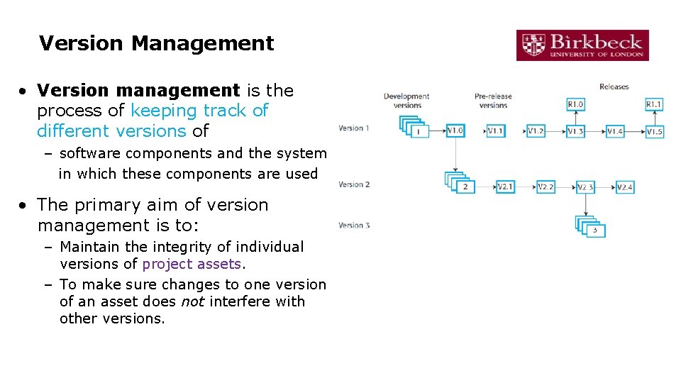 Version Management • Version management is the process of keeping track of different versions Version Management • Version management is the process of keeping track of different versions