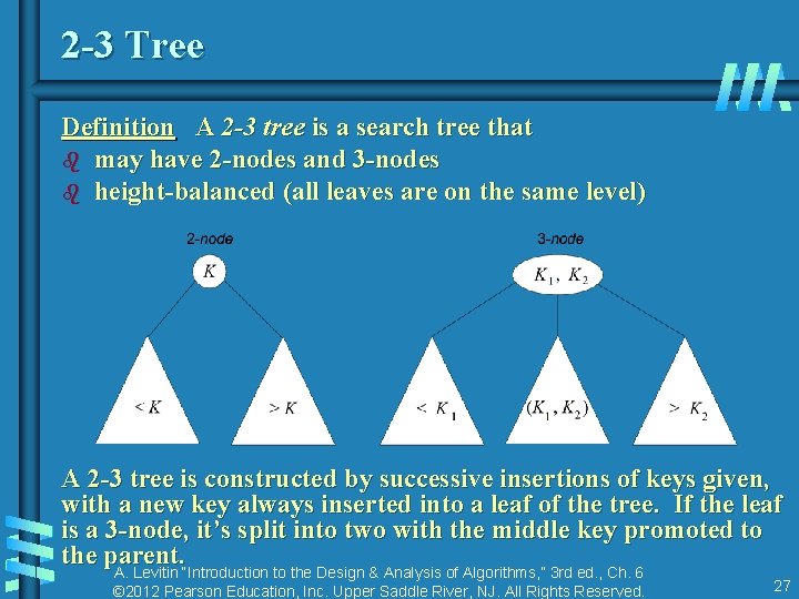 2 -3 Tree Definition A 2 -3 tree is a search tree that b