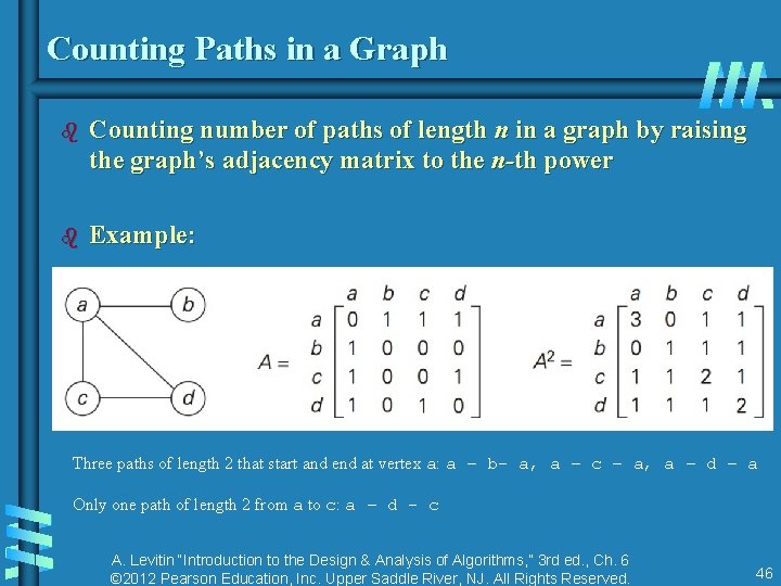 Counting Paths in a Graph b Counting number of paths of length n in