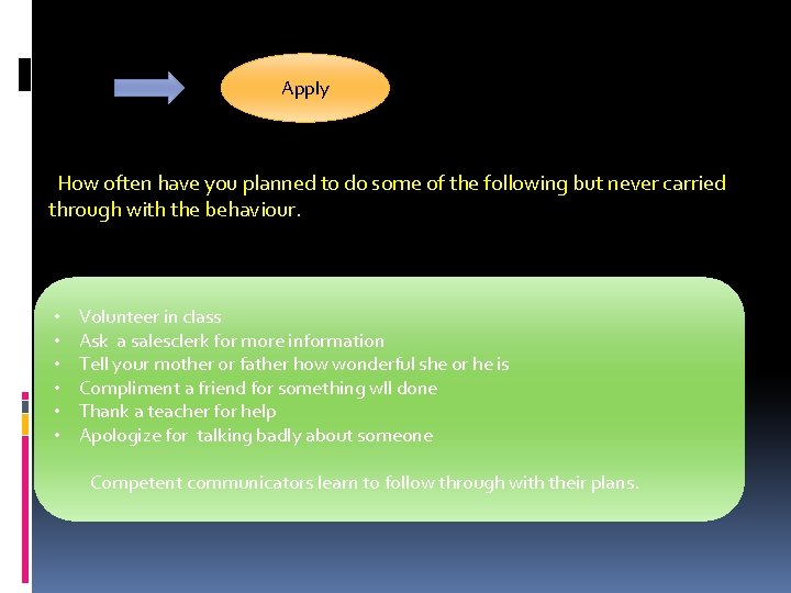 Apply How often have you planned to do some of the following but never Apply How often have you planned to do some of the following but never