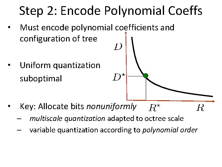 Step 2: Encode Polynomial Coeffs • Must encode polynomial coefficients and configuration of tree
