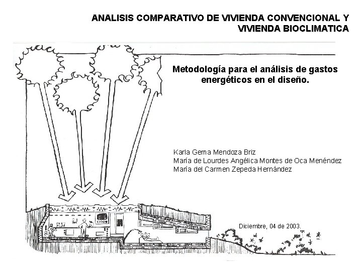 ANALISIS COMPARATIVO DE VIVIENDA CONVENCIONAL Y VIVIENDA BIOCLIMATICA Metodología para el análisis de gastos