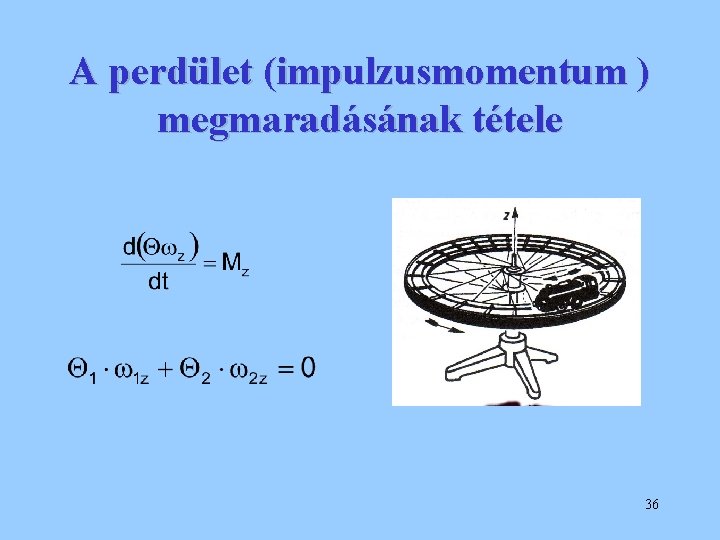 A perdület (impulzusmomentum ) megmaradásának tétele 36 