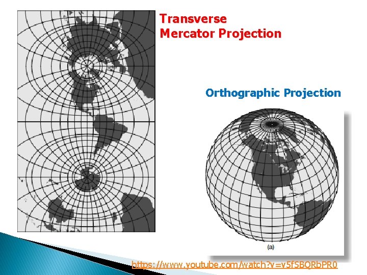 Transverse Mercator Projection Orthographic Projection https: //www. youtube. com/watch? v=v 5 f. SBQRb. PR