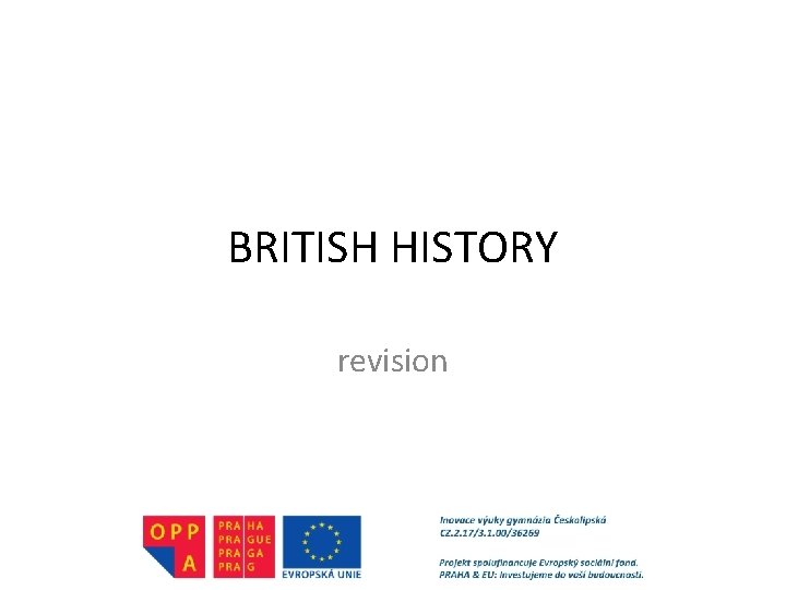 BRITISH HISTORY revision 