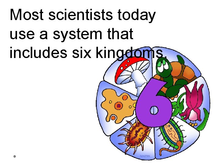 Most scientists today use a system that includes six kingdoms. 