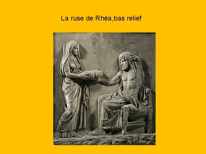 La ruse de Rhéa, bas relief 