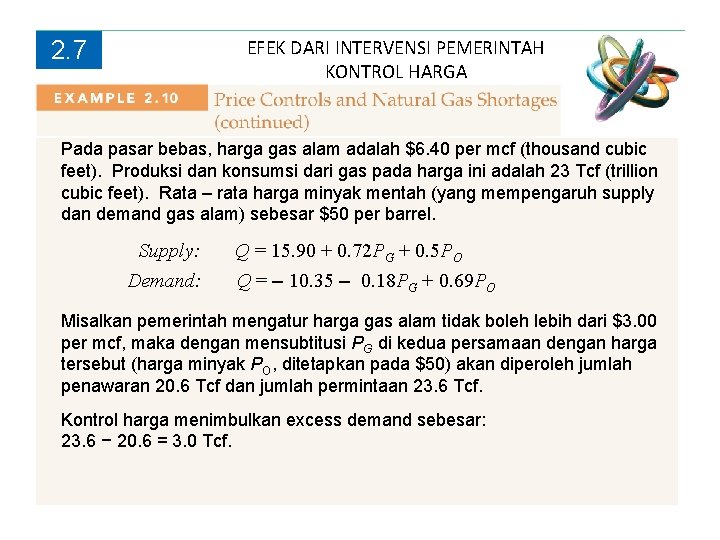 EFEK DARI INTERVENSI PEMERINTAH KONTROL HARGA 2. 7 Pada pasar bebas, harga gas alam