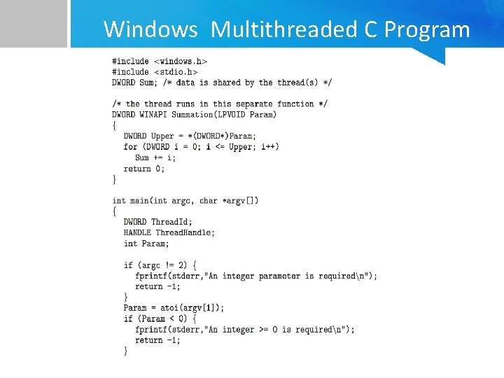 Windows Multithreaded C Program 