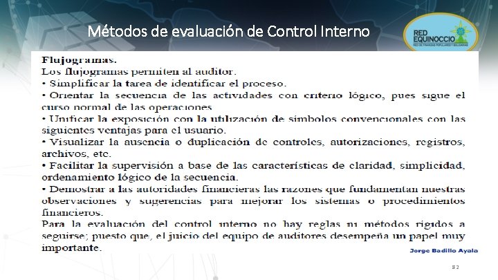 Métodos de evaluación de Control Interno 82 