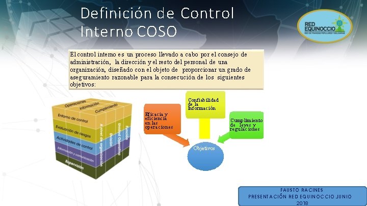 Definición de Control Interno COSO El control interno es un proceso llevado a cabo