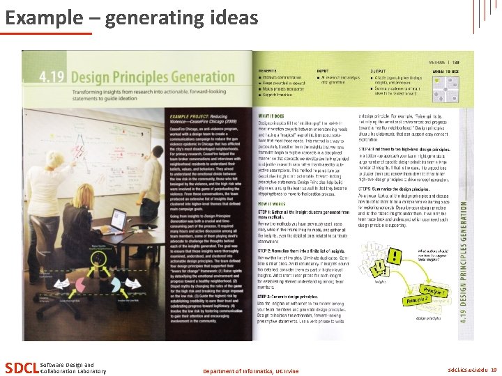 Example – generating ideas SDCL Software Design and Collaboration Laboratory Department of Informatics, UC