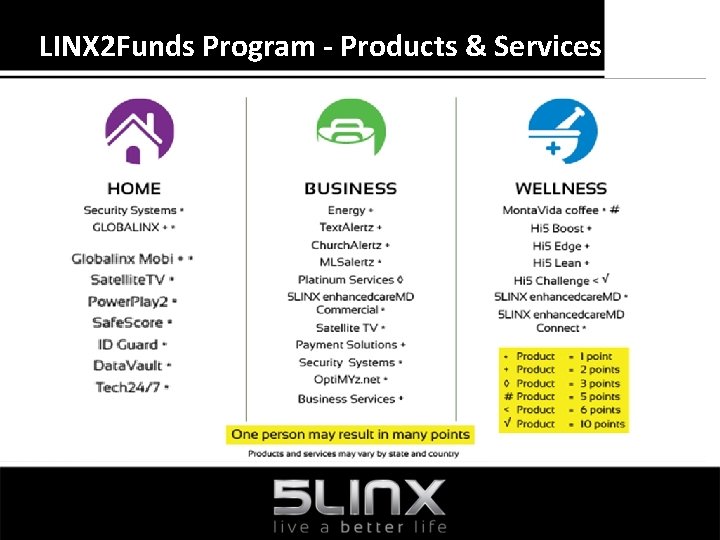 LINX 2 Funds Program - Products & Services 