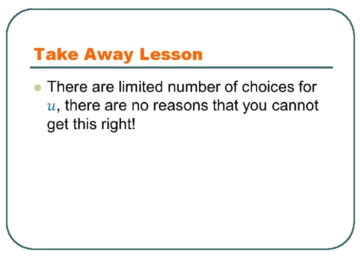 Take Away Lesson l 