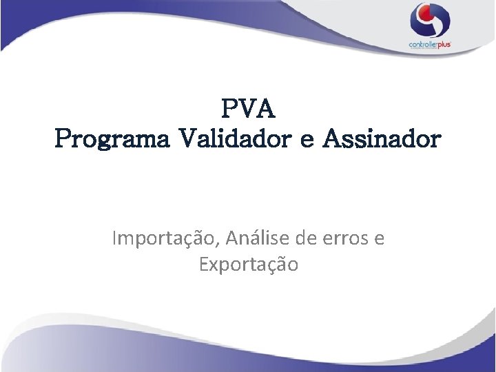 PVA Programa Validador e Assinador Importação, Análise de erros e Exportação 