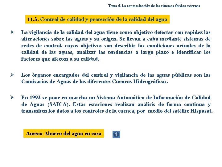 Tema 4. La contaminación de los sistemas fluidos externos 11. 3. Control de calidad Tema 4. La contaminación de los sistemas fluidos externos 11. 3. Control de calidad