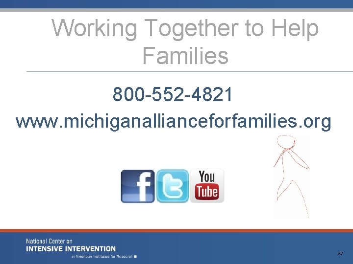 Working Together to Help Families 800 -552 -4821 www. michiganallianceforfamilies. org 37 Working Together to Help Families 800 -552 -4821 www. michiganallianceforfamilies. org 37