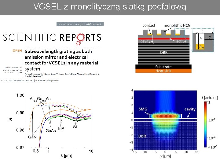 VCSEL z monolityczną siatką podfalową 