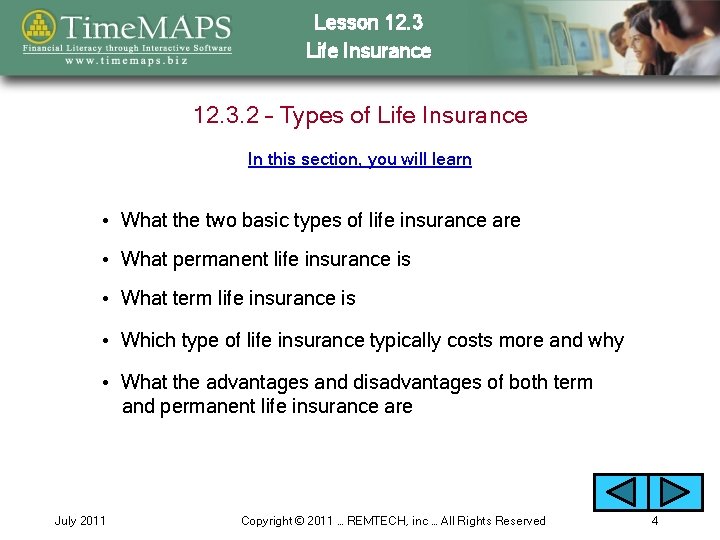 Lesson 12. 3 Life Insurance 12. 3. 2 – Types of Life Insurance In