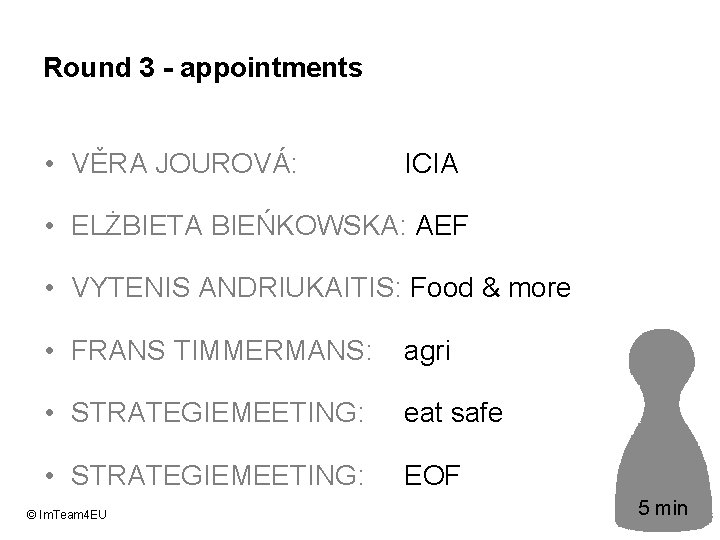 Round 3 - appointments • VĚRA JOUROVÁ: ICIA • ELŻBIETA BIEŃKOWSKA: AEF • VYTENIS