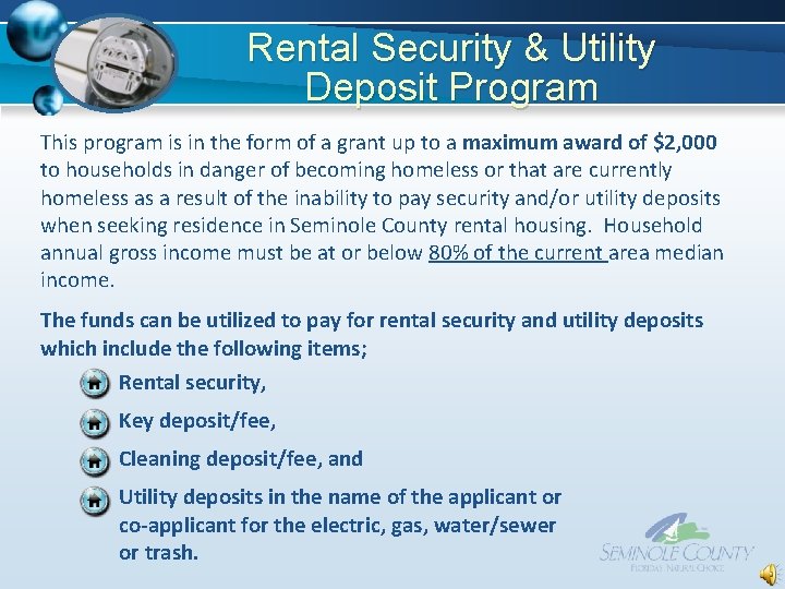 Rental Security & Utility Deposit Program This program is in the form of a Rental Security & Utility Deposit Program This program is in the form of a