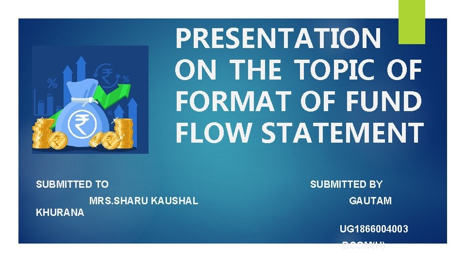 PRESENTATION ON THE TOPIC OF FORMAT OF FUND FLOW STATEMENT SUBMITTED TO MRS. SHARU PRESENTATION ON THE TOPIC OF FORMAT OF FUND FLOW STATEMENT SUBMITTED TO MRS. SHARU