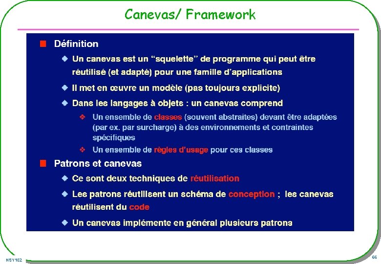 Canevas/ Framework NSY 102 66 Canevas/ Framework NSY 102 66