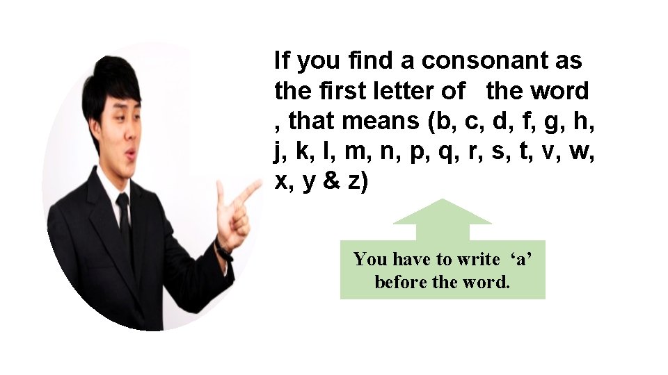 If you find a consonant as the first letter of the word , that