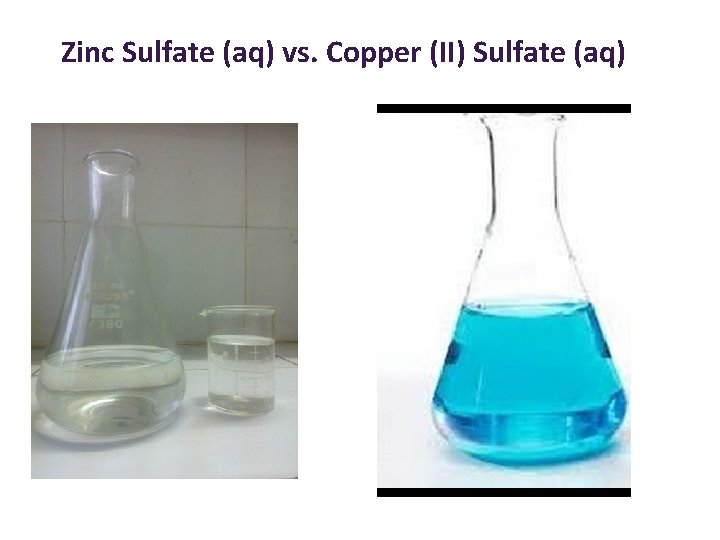 Zinc Sulfate (aq) vs. Copper (II) Sulfate (aq) 