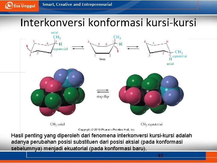 Interkonversi konformasi kursi-kursi Hasil penting yang diperoleh dari fenomena interkonversi kursi-kursi adalah adanya perubahan