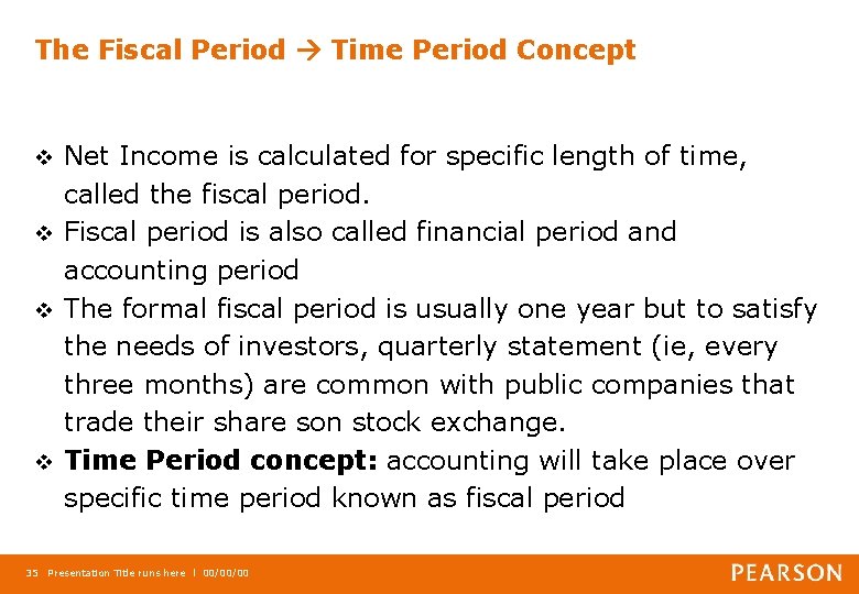 The Fiscal Period Time Period Concept Net Income is calculated for specific length of