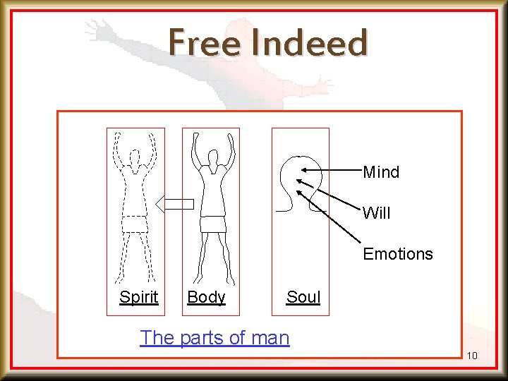 Free Indeed Mind Will Emotions Spirit Body Soul The parts of man 10 