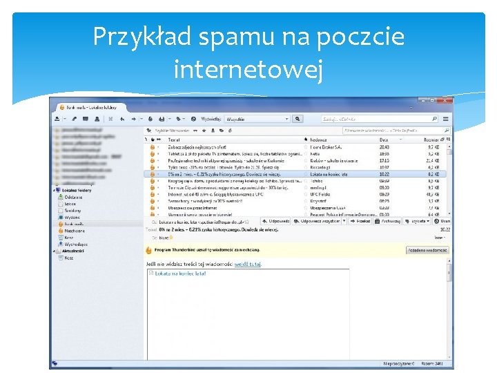 Przykład spamu na poczcie internetowej 