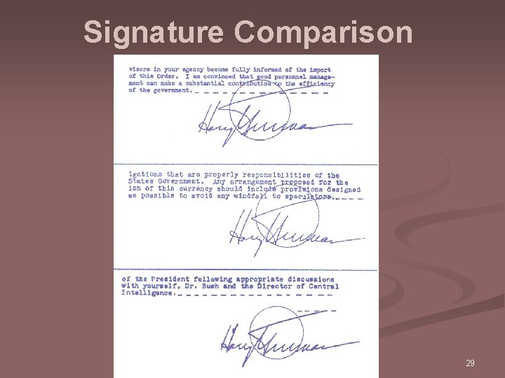 Signature Comparison 29 