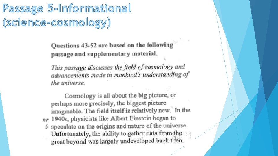 Passage 5 -Informational (science-cosmology) 